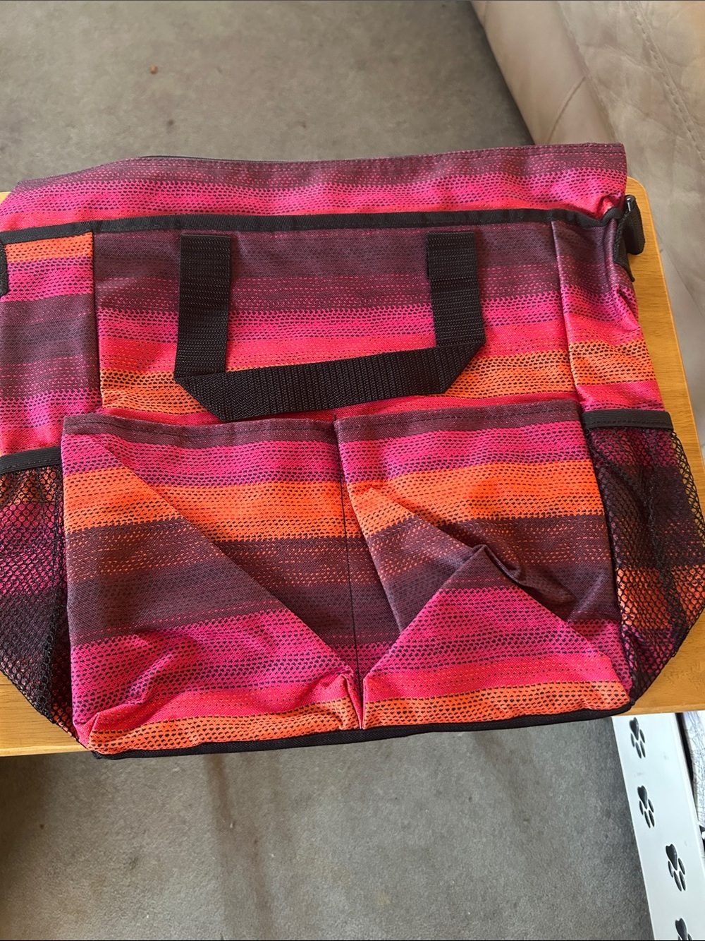 Thirty one ombré stripe Striped Pink & Orange Utility Tote Bag